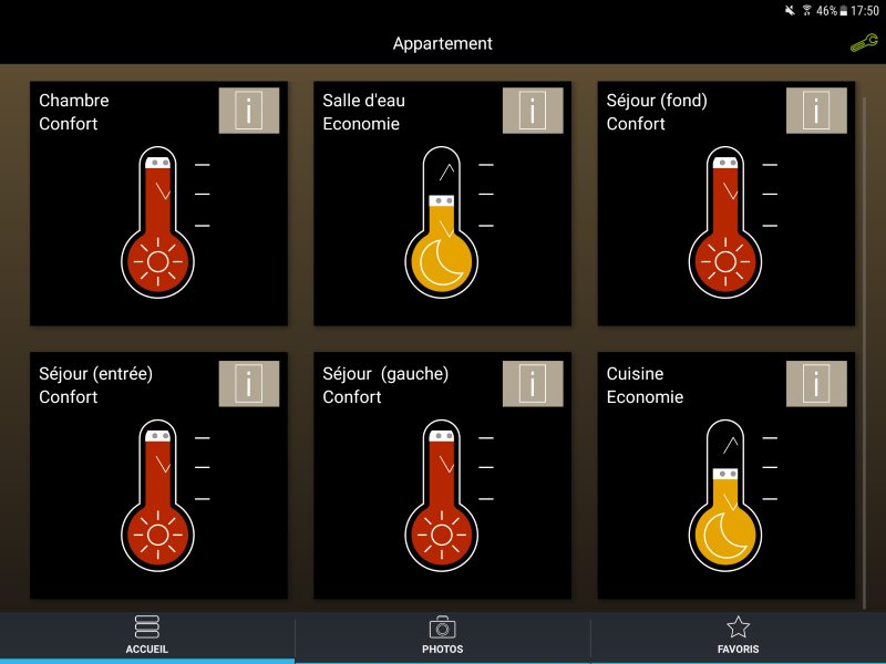 App Tydom (pour tablette)