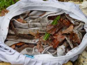 Le sac de l'Aquabot après nettoyage de la piscine